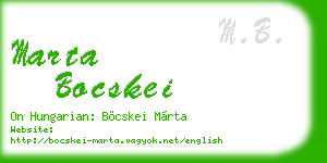 marta bocskei business card